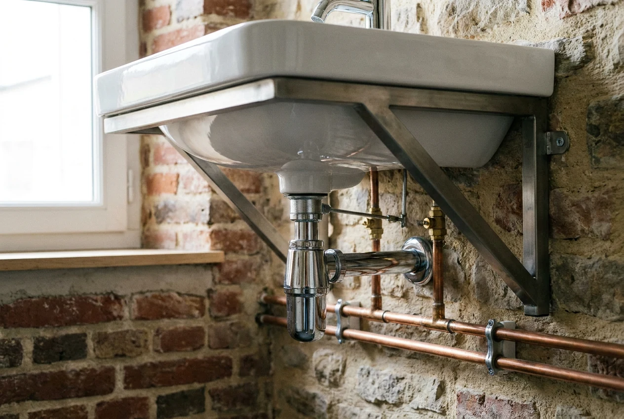 Lavabo suspendu à Trouville-sur-Mer